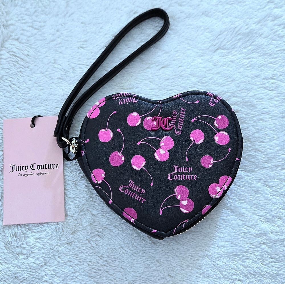 Juicy🍊 Couture "Cherry🍒 On Top"  Heart♥️ Zip Around Coin🪙 Purse - NWT - Picture 13 of 15